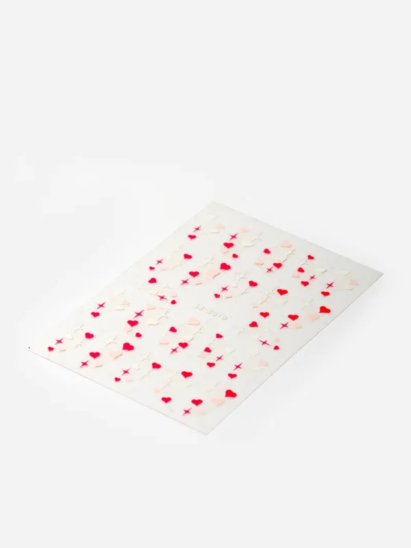 Witte Roze Hartjes Stickervel